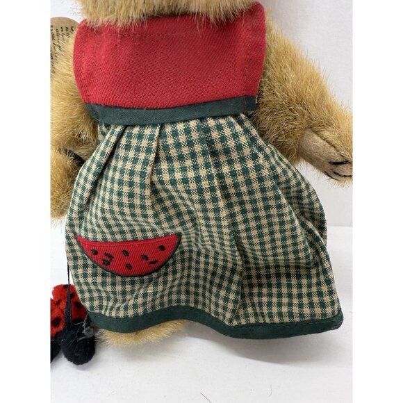 Vintage Boyd's Bears 8"Teddy Bear Plush Dixie with Lady Bug & Bow 2001 Tags - Picture 11 of 12